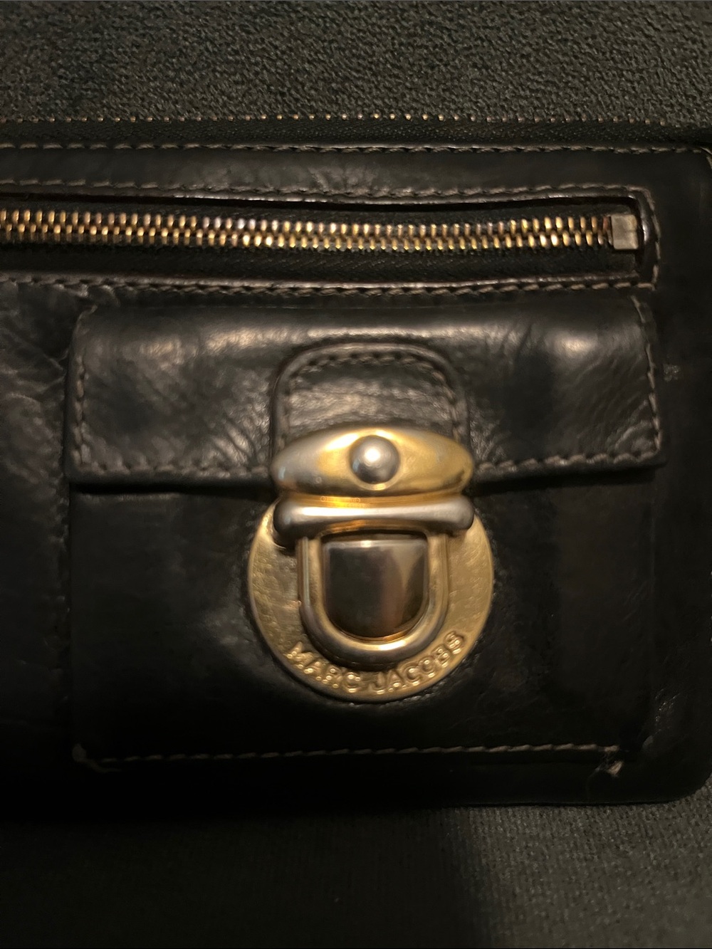 Marc Jacobs Black Leather Wallet with Gold Hardware - Picture 3 of 15